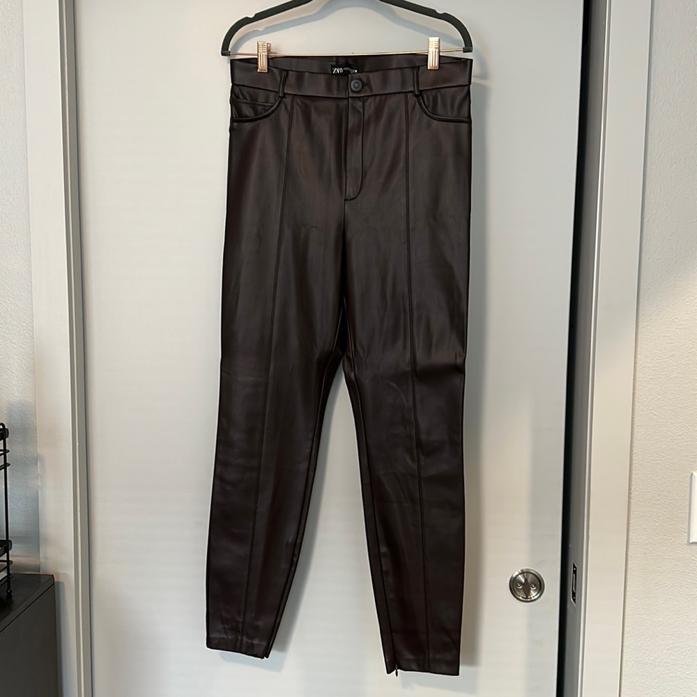 Faux leather pants